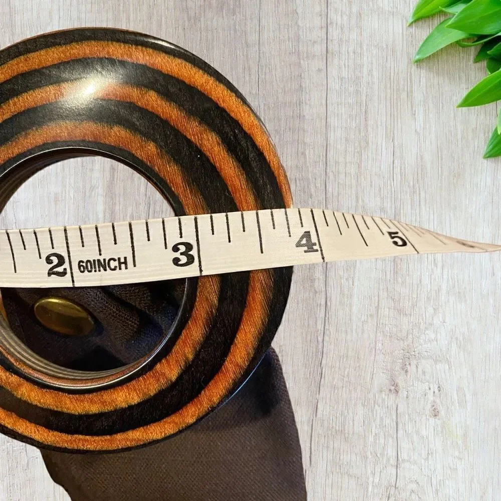 Vintage Canvas Slide Belt Wood Circle Buckle